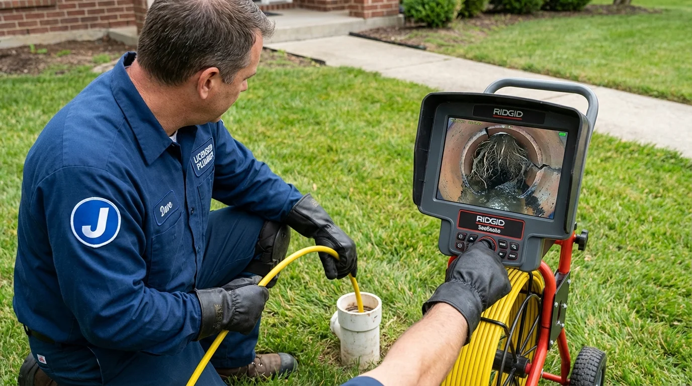 Sewer camera inspection being performed by Johns Plumbing LLC in Chilton